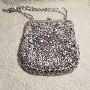 Sequence Evening Bag, Silver